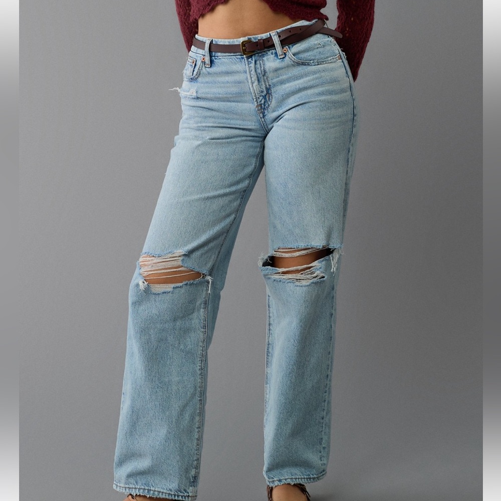 Distressed Light Blue Jeans